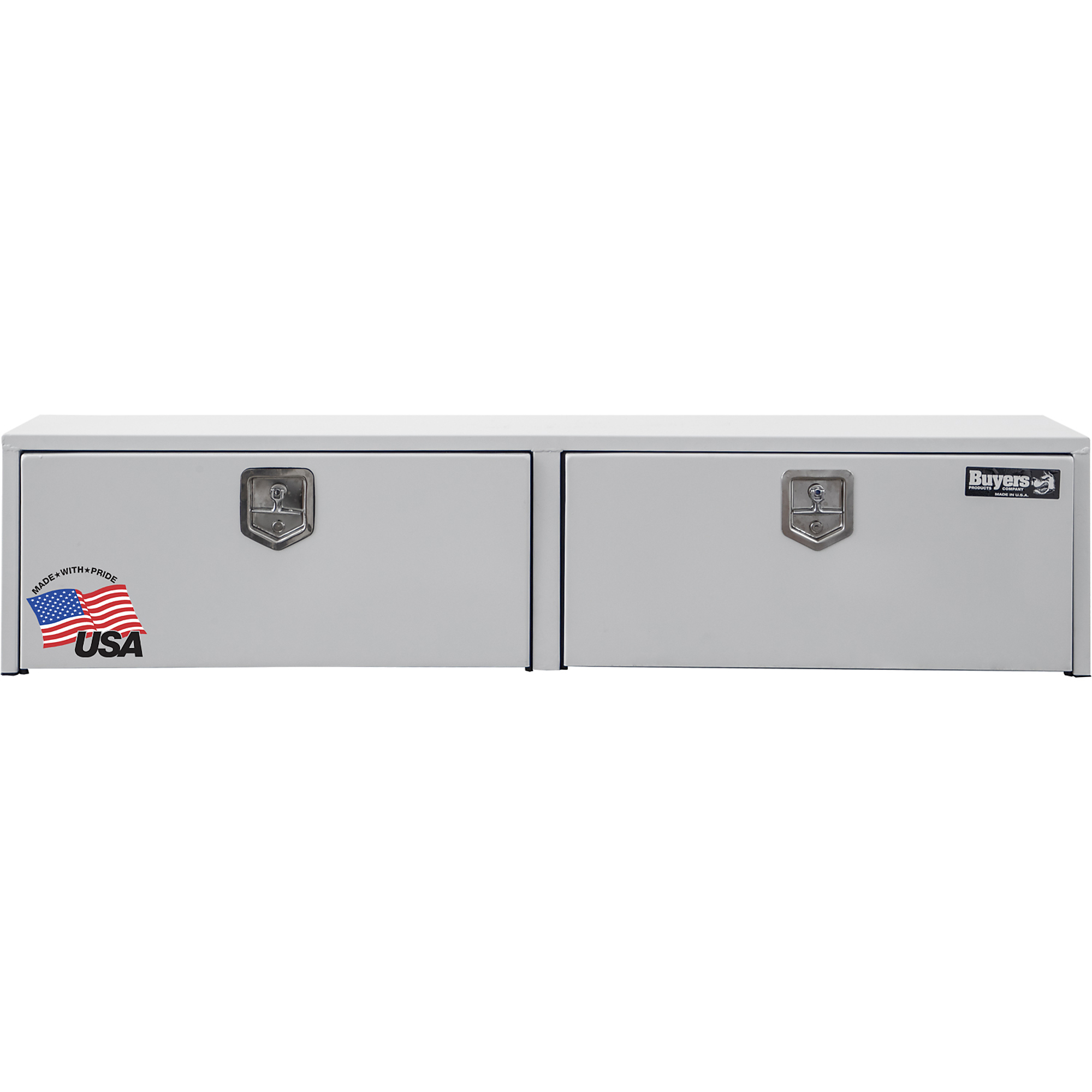Buyers Products, 88x16x18 Contractor Topsider Truck Bed Tool Job Storage Box, Width 88 in, Material Steel, Color Finish Glossy White, Model# 1702890